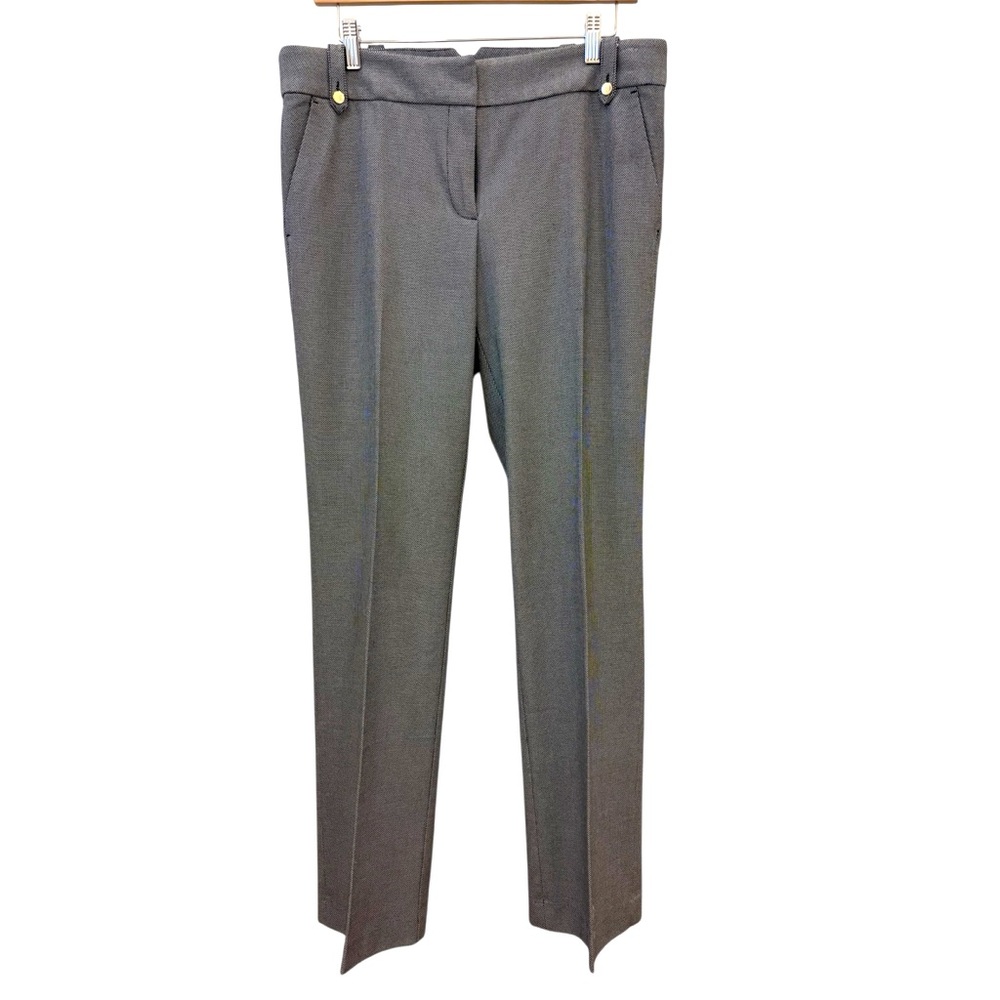 LOFT Black and White Patterned Trousers 10 tall